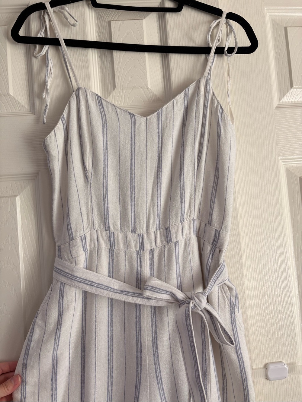 Abercrombie & fitch Spaghetti Strap jumpsuit/romper Light Blue and White